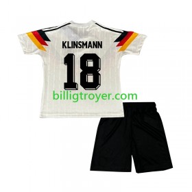 Billige Fotballdrakter Tyskland Klinsmann 18 Barn Retro Hjemmedraktsett 1990 Kortermet